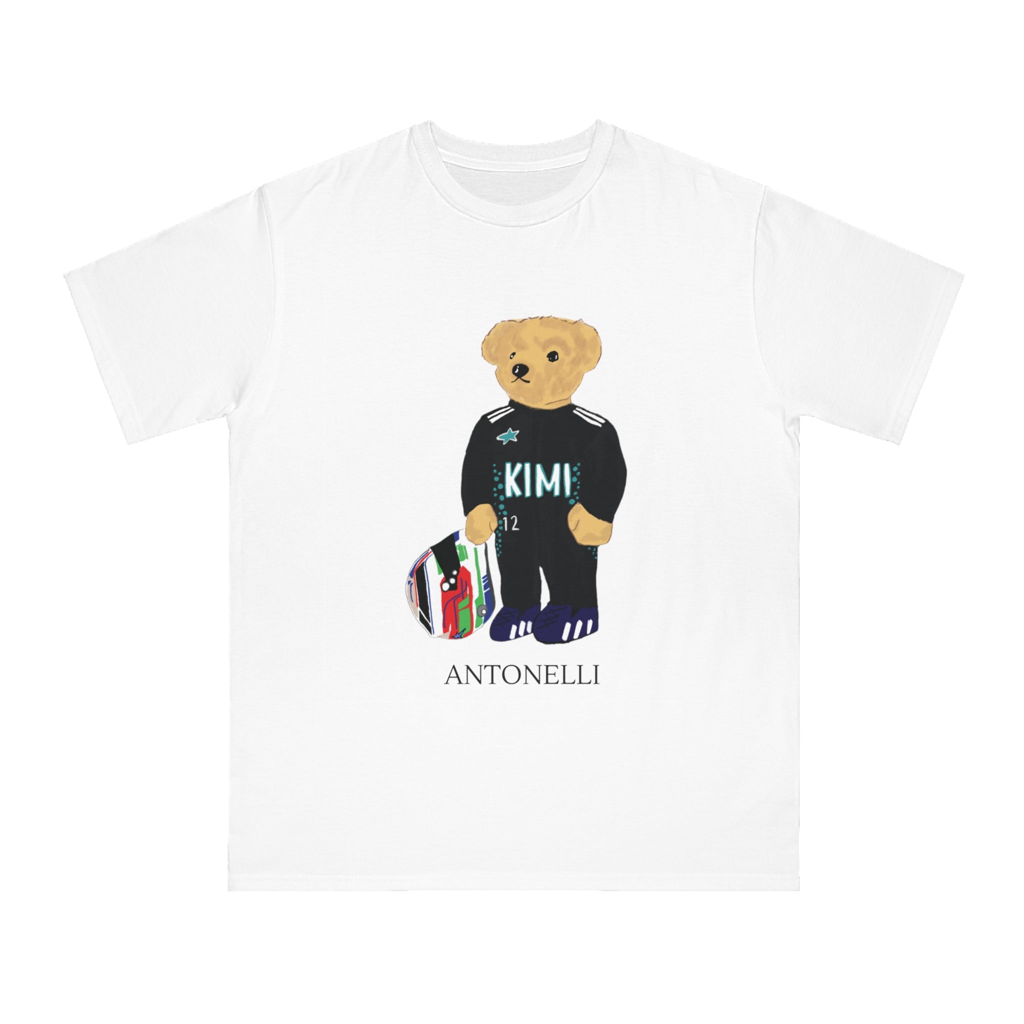 Kimi Antonelli Racing Bear Organic Unisex T-Shirt, Eco-Friendly, Casual Motorsports Wear