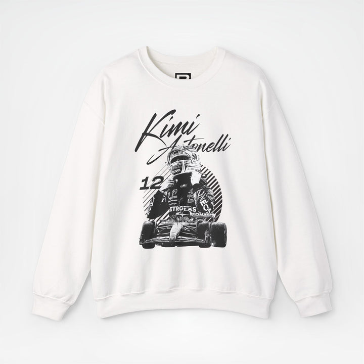 White Front - Kimi Antonelli Mercedes F1 sweater graphic studio mockup