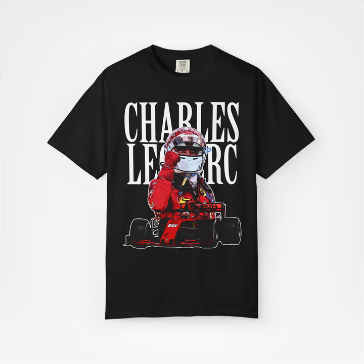 Black Front - Charles Leclerc Ferrari F1 T shirt graphic studio mockup