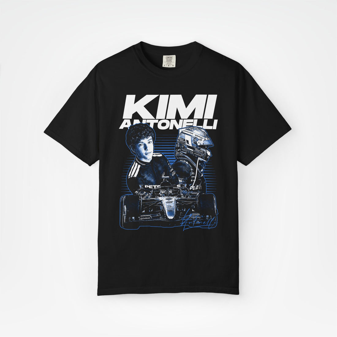 Black Front - Kimi Antonelli Mercedes F1 T shirt graphic studio mockup