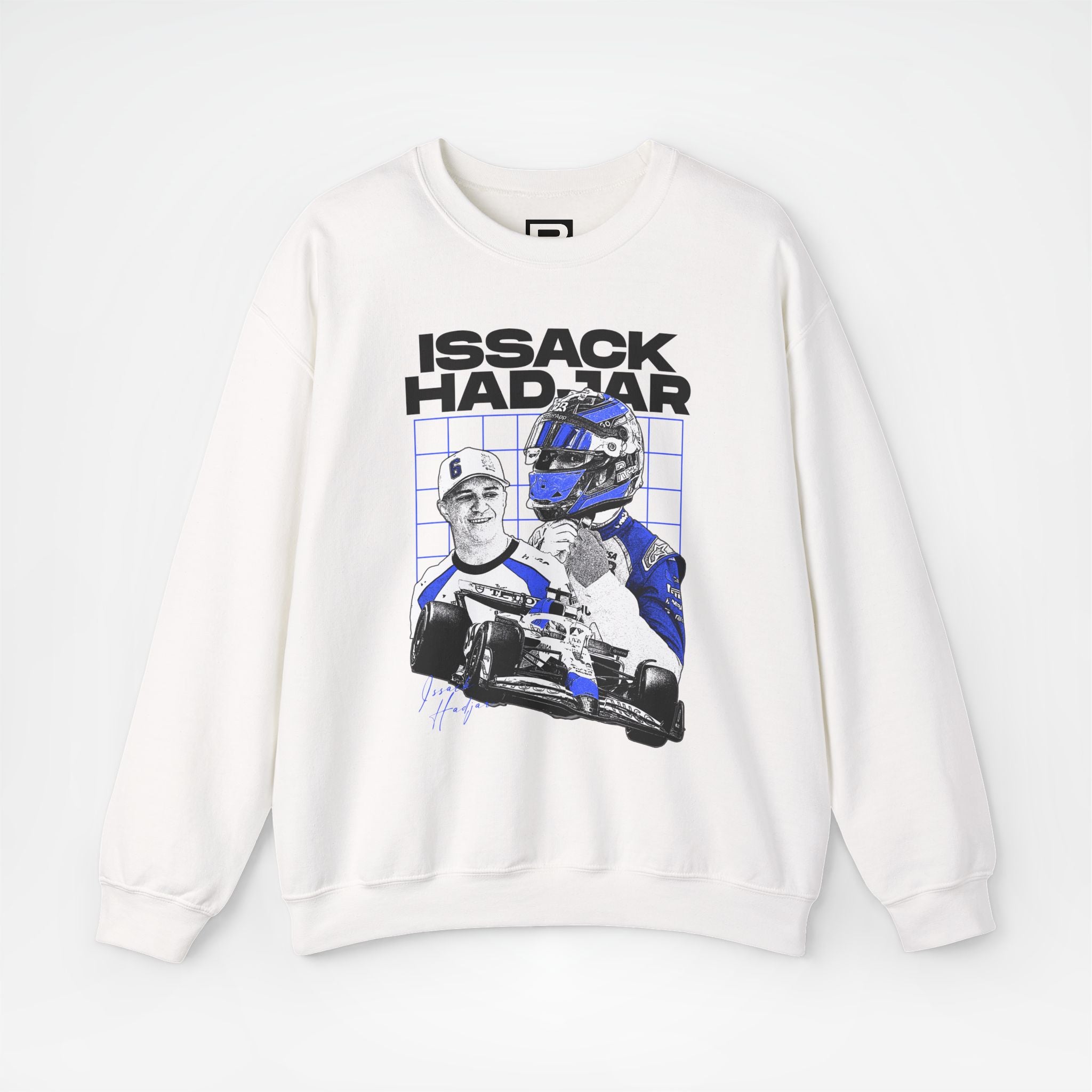 White Front - Isack Hadjar Racing Bulls F1 sweater graphic studio mockup