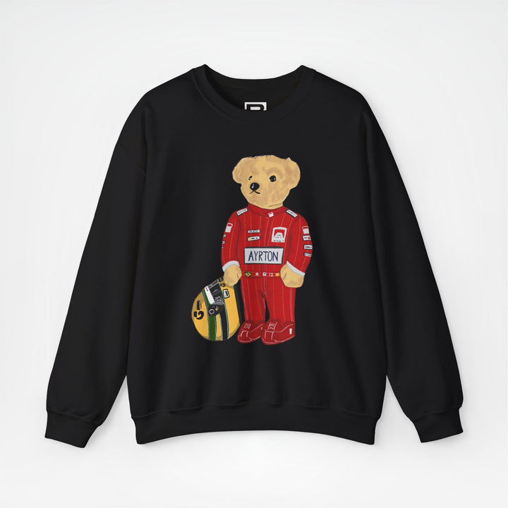 Black Front - Ayrton Senna McLaren teddy bear F1 sweater graphic studio mockup