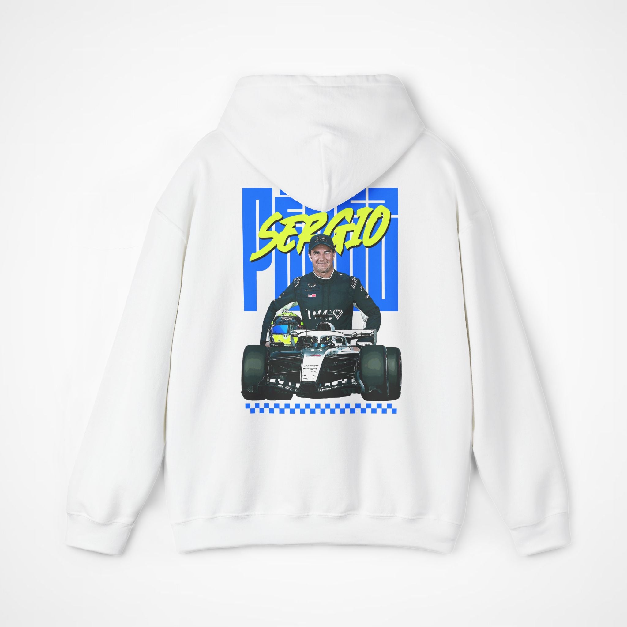 White Back - Sergio Perez Cadillac F1 hoodie back design studio mockup