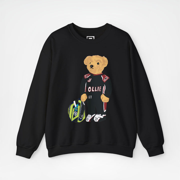 Black Front - Ollie Bearman Haas teddy bear F1 sweater graphic studio mockup
