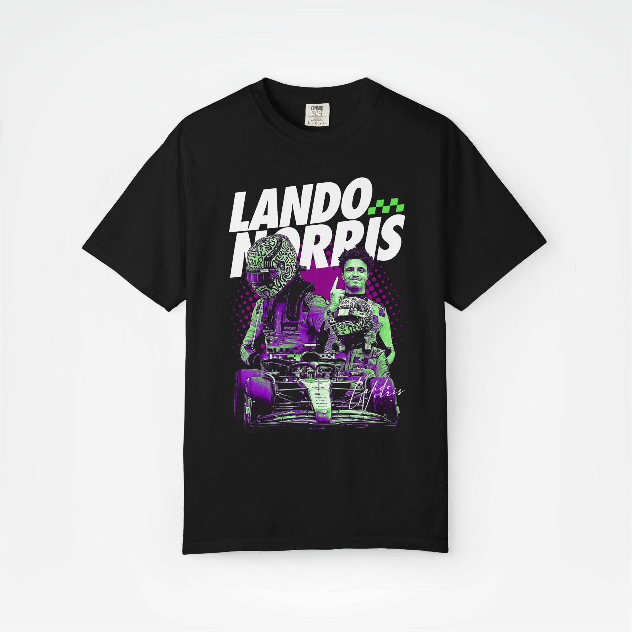 Black Front - Lando Norris McLaren F1 T shirt graphic studio mockup