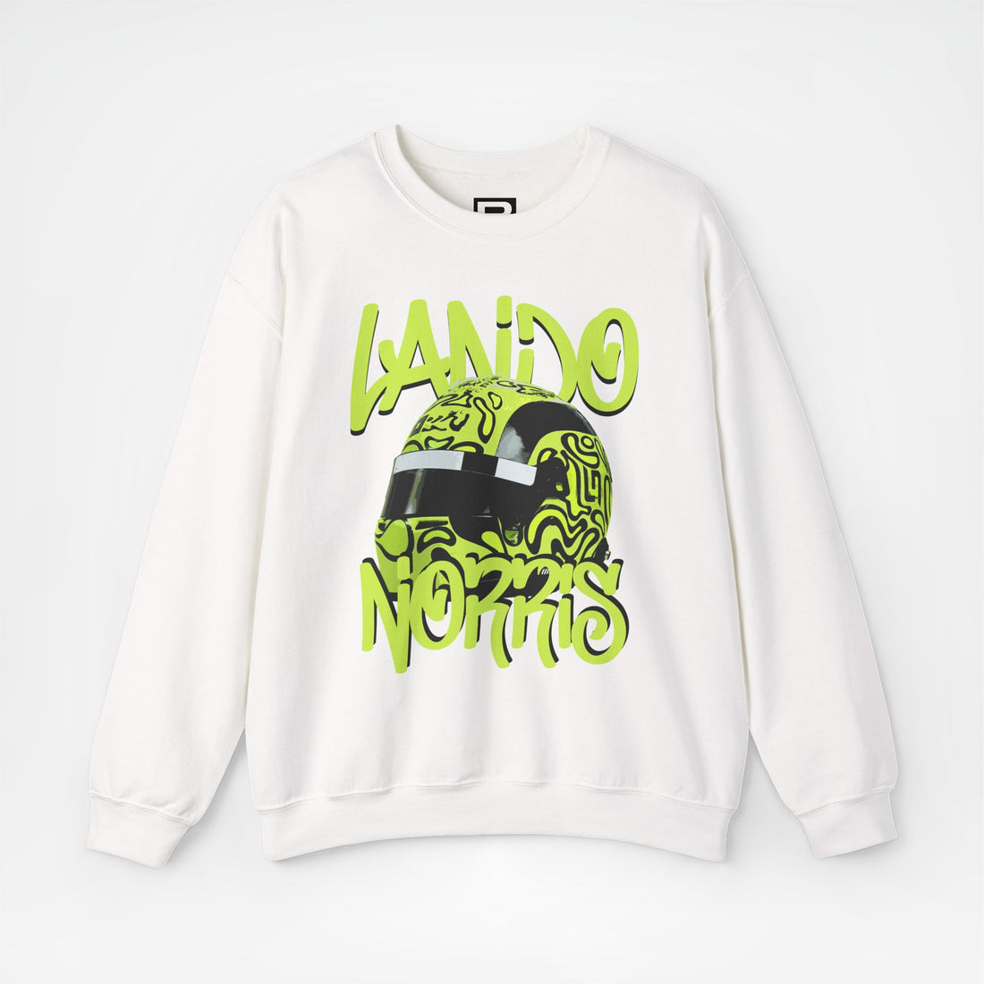 White Front - Lando Norris McLaren F1 sweater graphic studio mockup