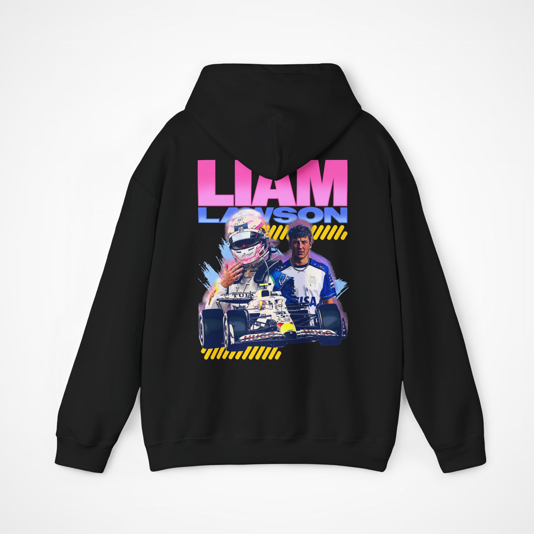 Black Back - Liam Lawson Racing Bulls F1 hoodie back design studio mockup