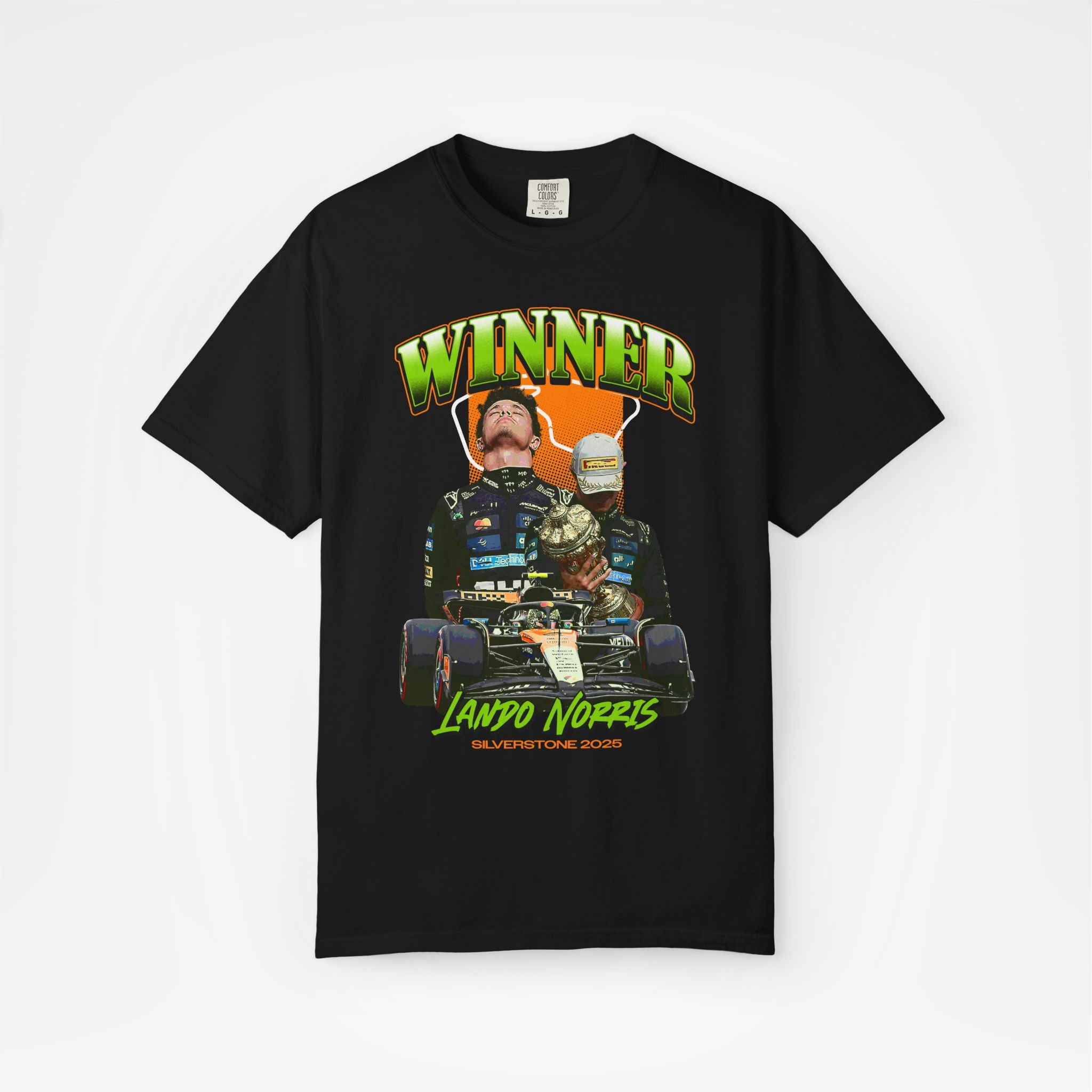 Black Front - Lando Norris McLaren F1 T shirt graphic studio mockup