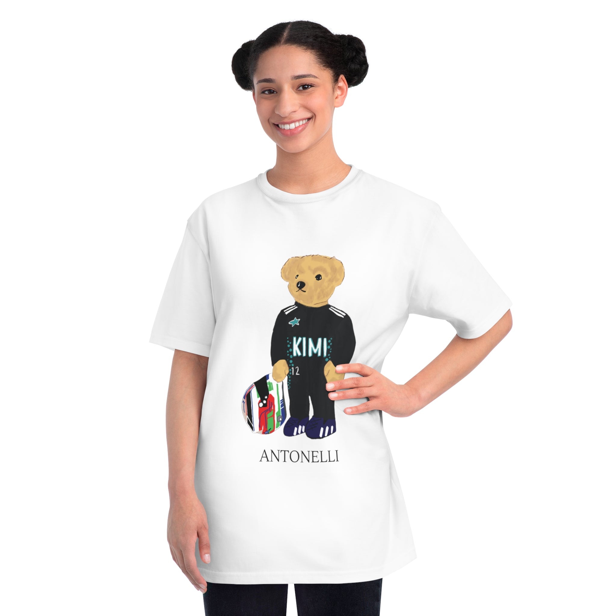 Kimi Antonelli Racing Bear Organic Unisex T-Shirt, Eco-Friendly, Casual Motorsports Wear