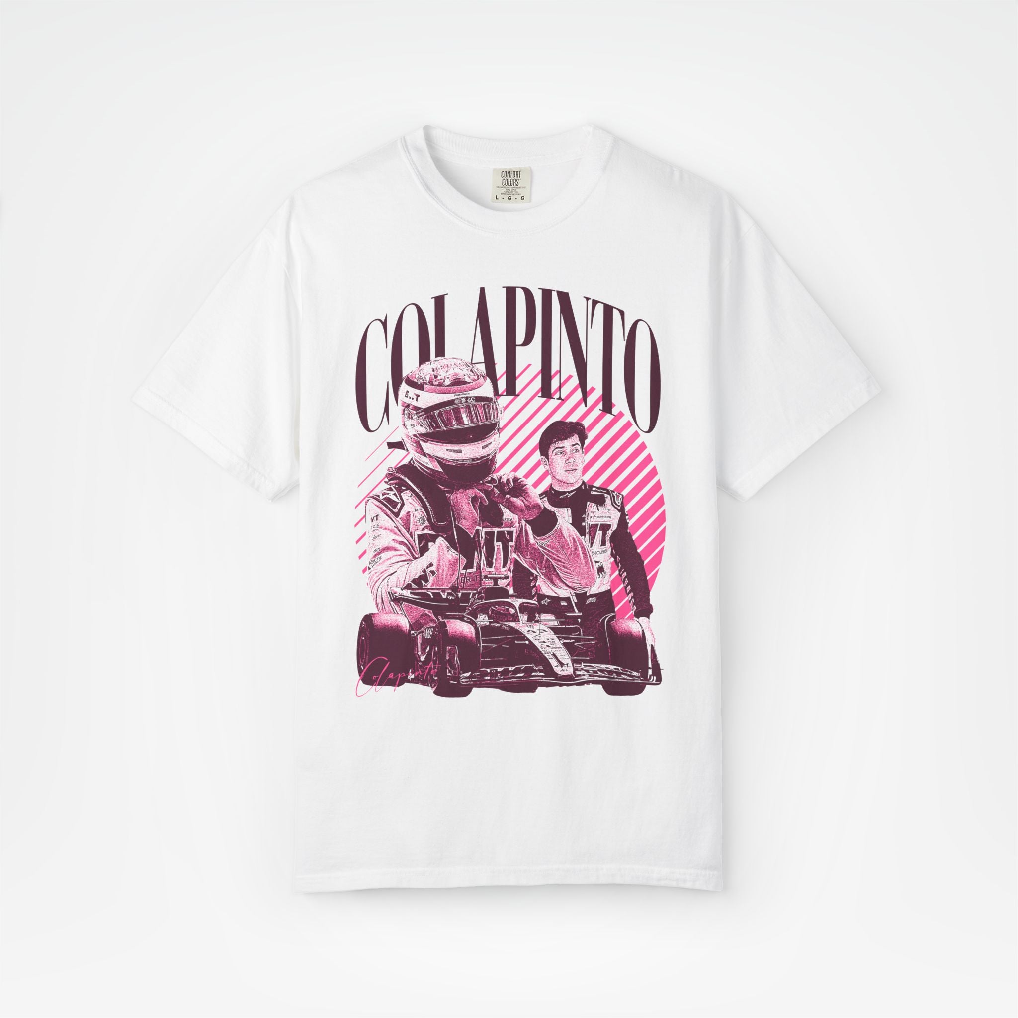 White Front - Franco Colapinto Alpine F1 T shirt graphic studio mockup
