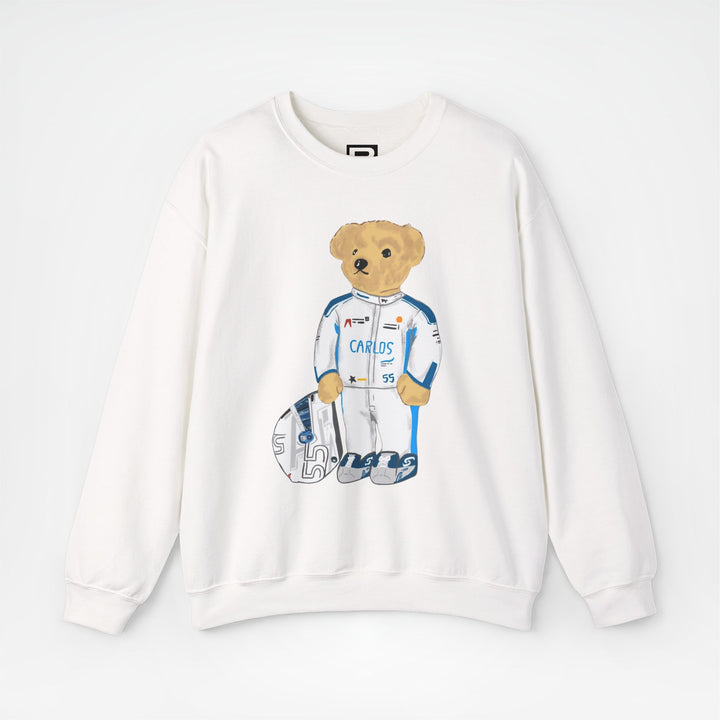 White Front - Carlos Sainz Williams teddy bear F1 sweater graphic studio mockup