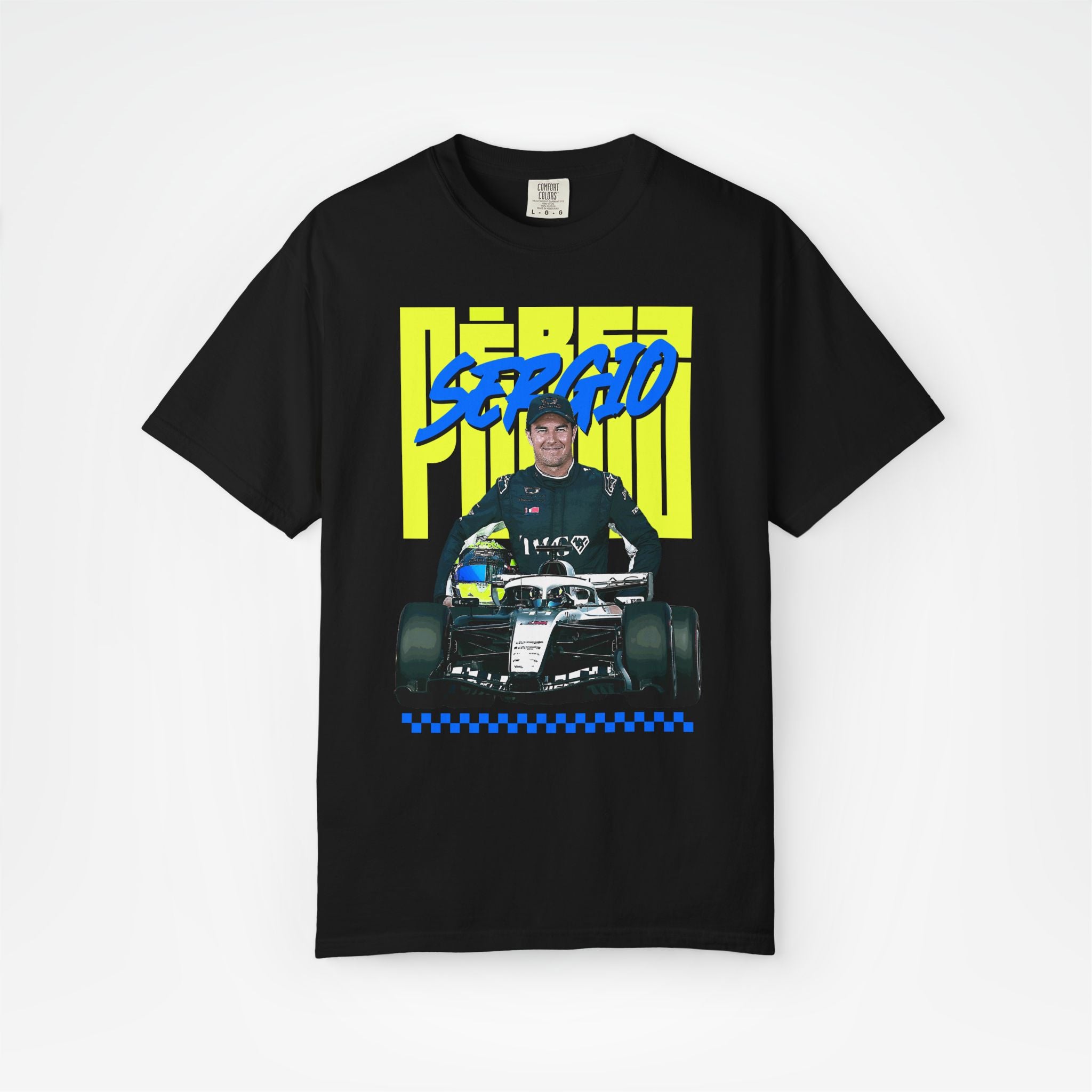 Black Front - Sergio Perez Cadillac F1 T shirt graphic studio mockup