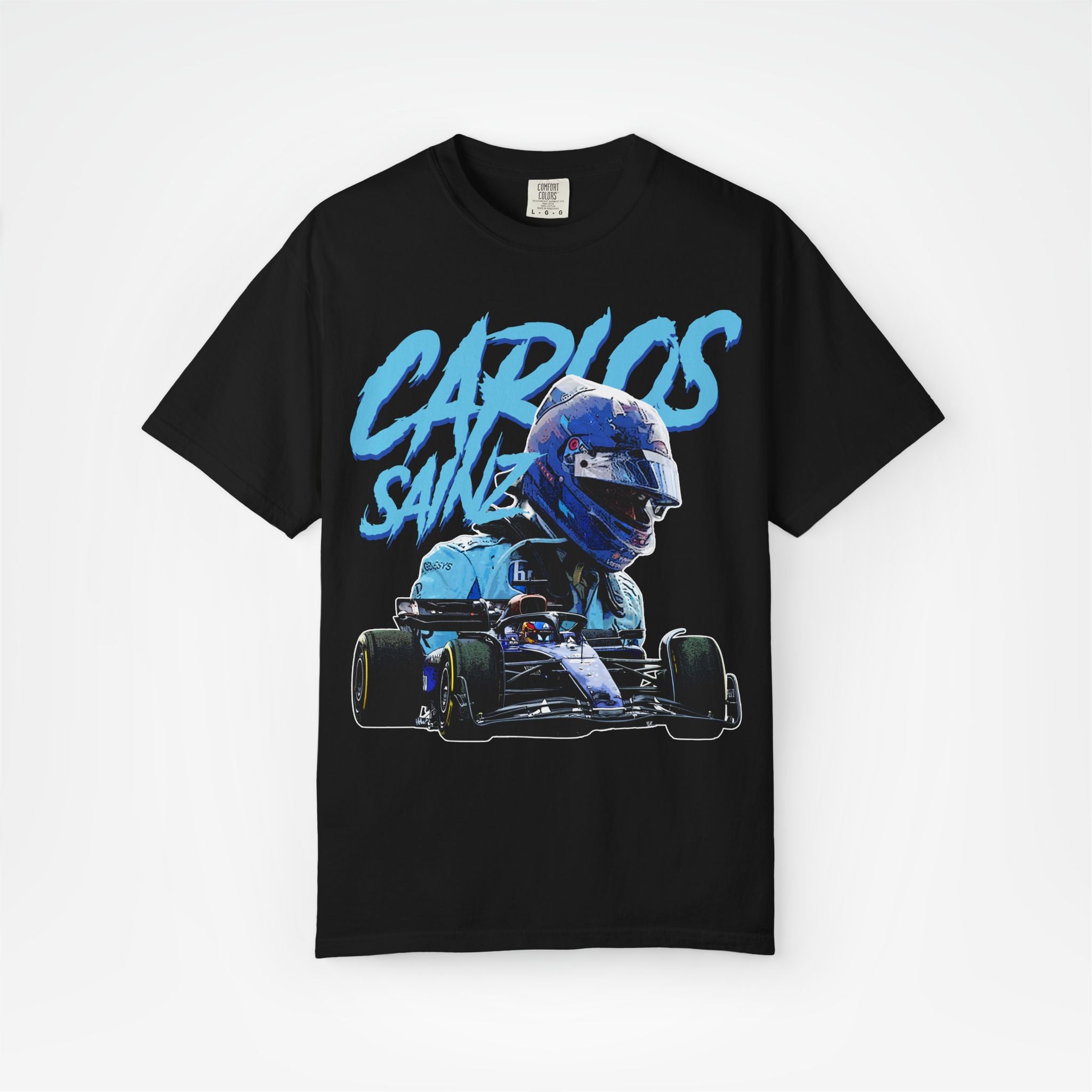 Black Front - Carlos Sainz Williams F1 T shirt graphic studio mockup