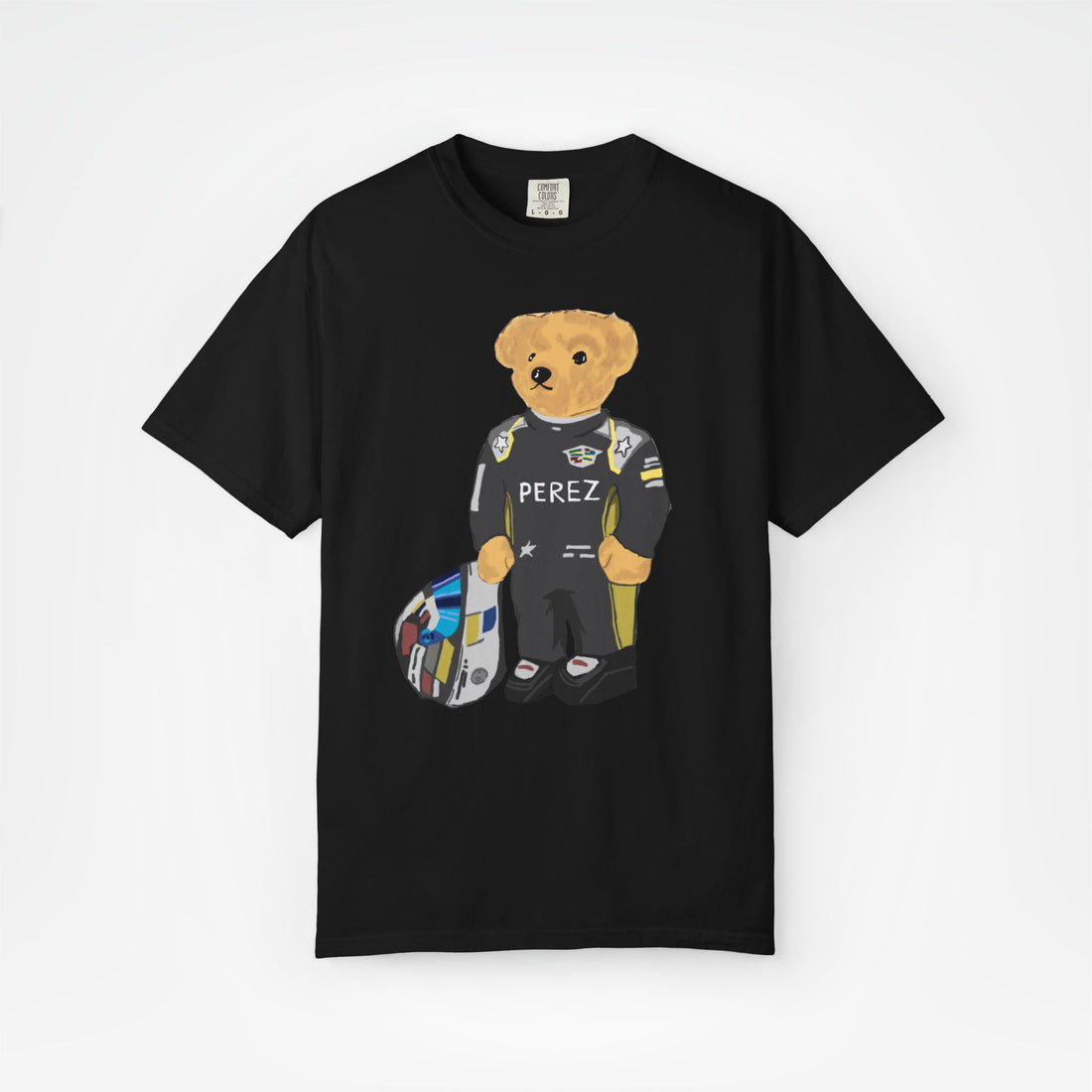 Black Front - Sergio Perez Cadillac teddy bear F1 T shirt graphic studio mockup