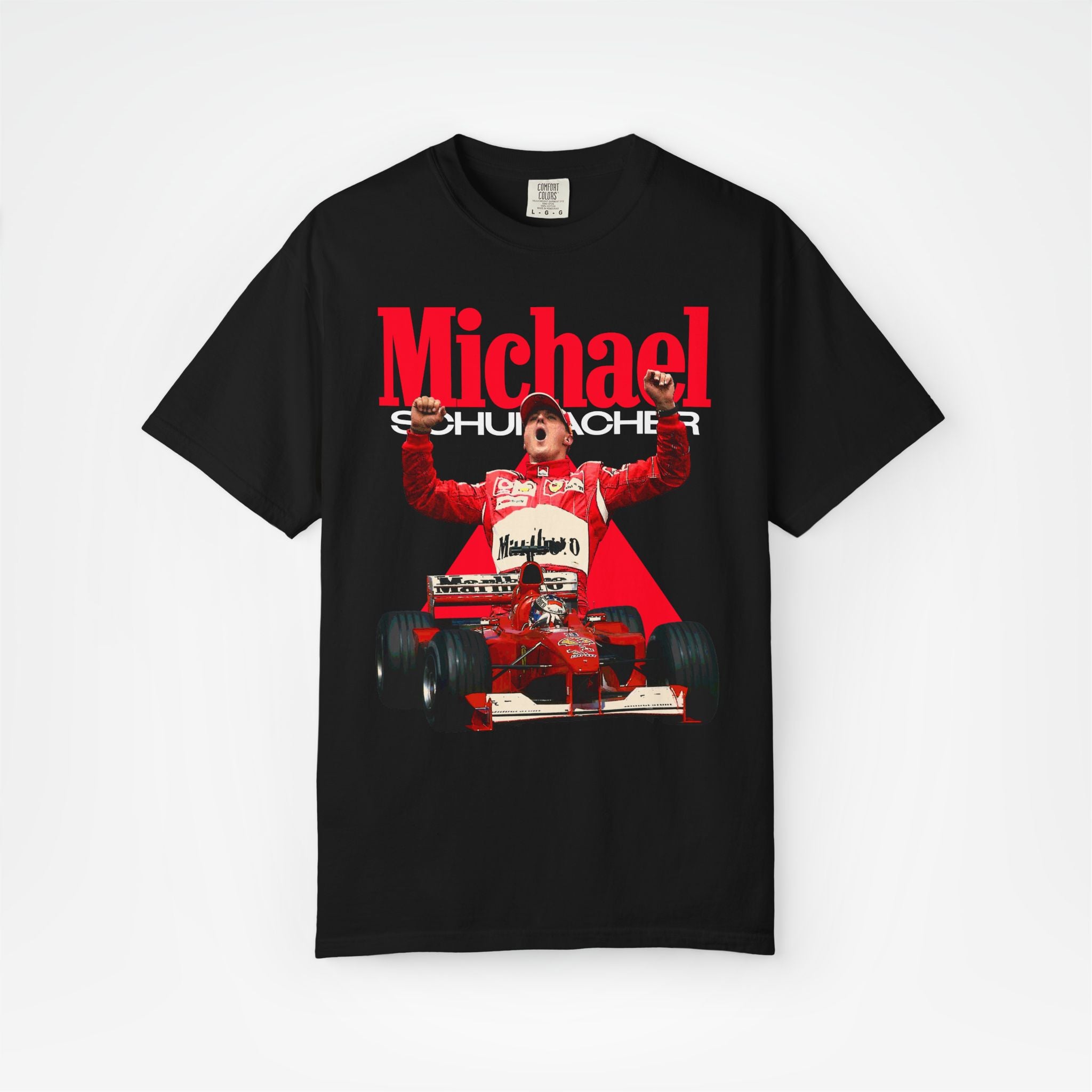 Black Front - Michael Schumacher Ferrari F1 T shirt graphic studio mockup