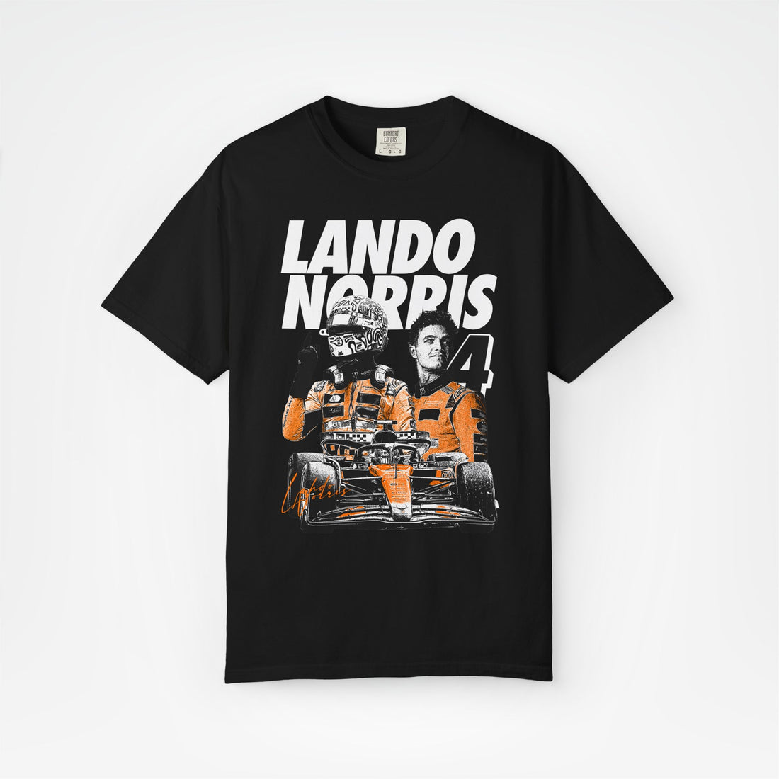 Black Front - Lando Norris McLaren F1 T shirt graphic studio mockup