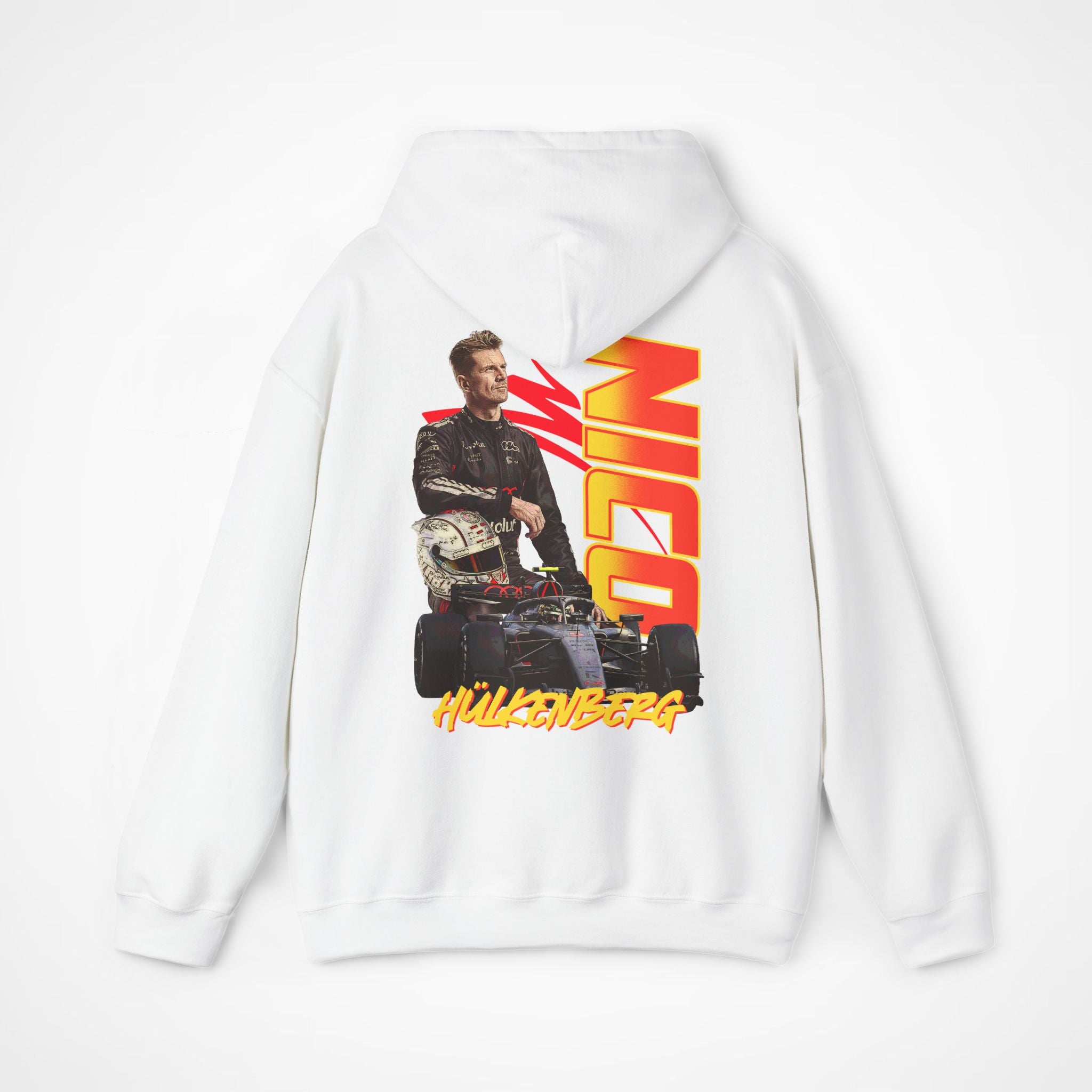 White Back - Nico Hulkenberg Audi F1 hoodie back design studio mockup