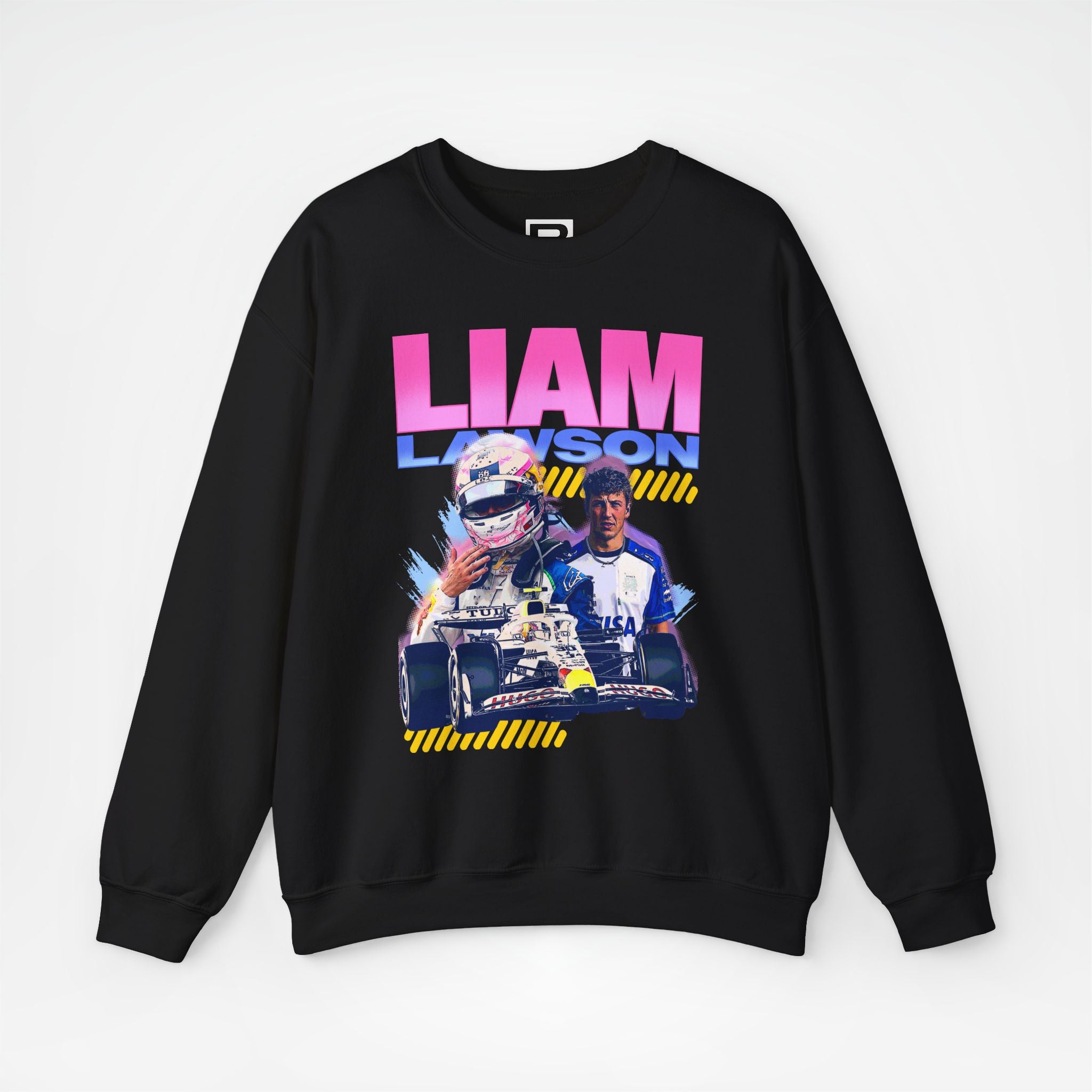 Black Front - Liam Lawson Racing Bulls F1 sweater graphic studio mockup