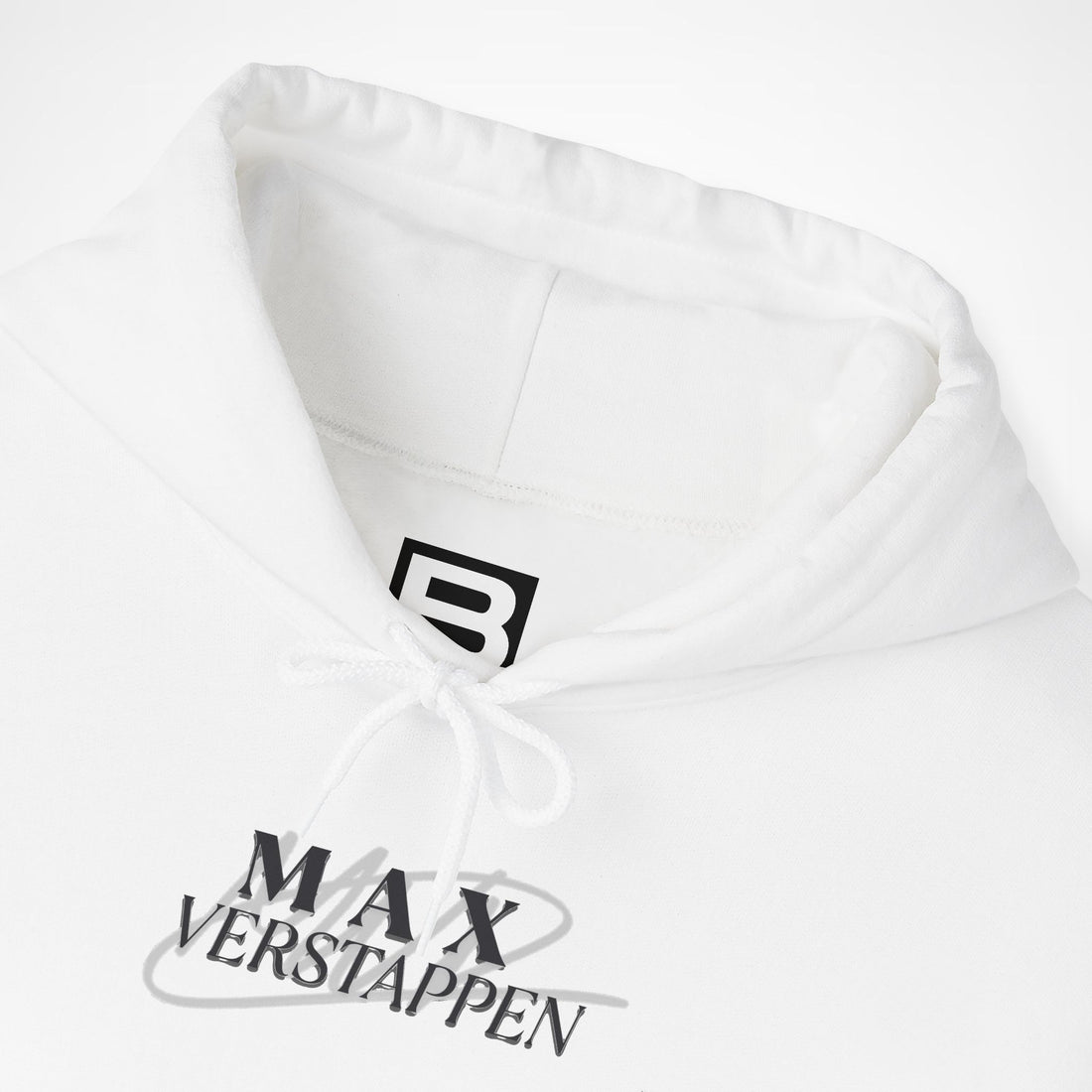 White Front 2 - Max Verstappen Red Bull F1 hoodie front detail studio mockup