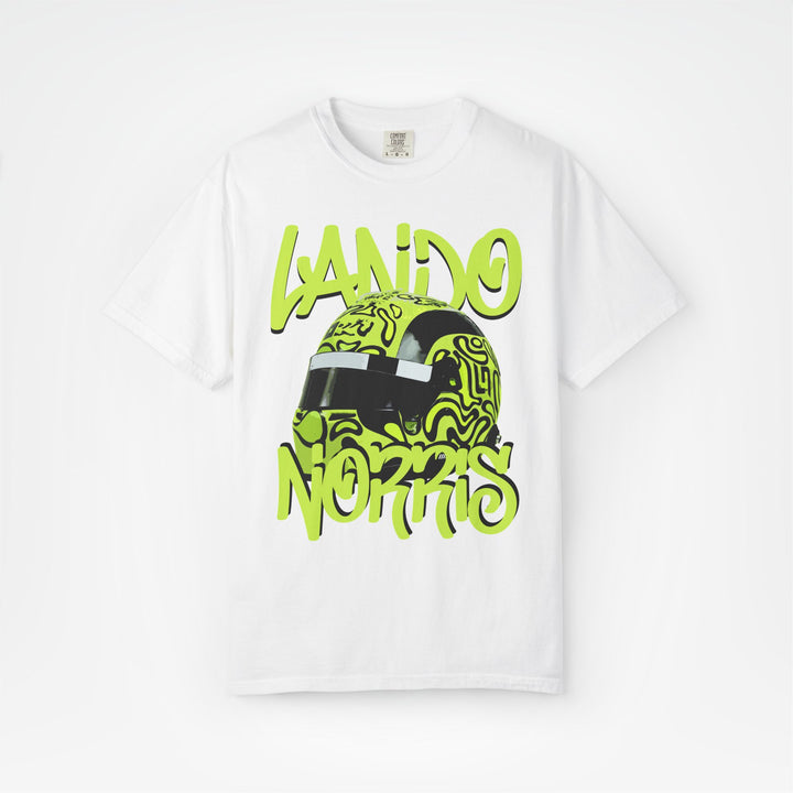 White Front - Lando Norris McLaren F1 T shirt graphic studio mockup