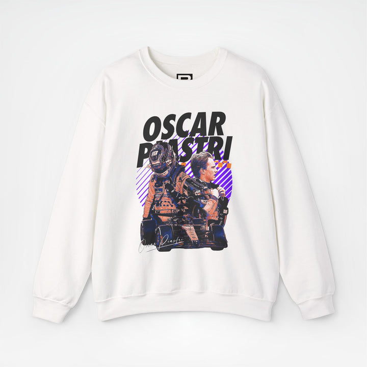 White Front - Oscar Piastri McLaren F1 sweater graphic studio mockup
