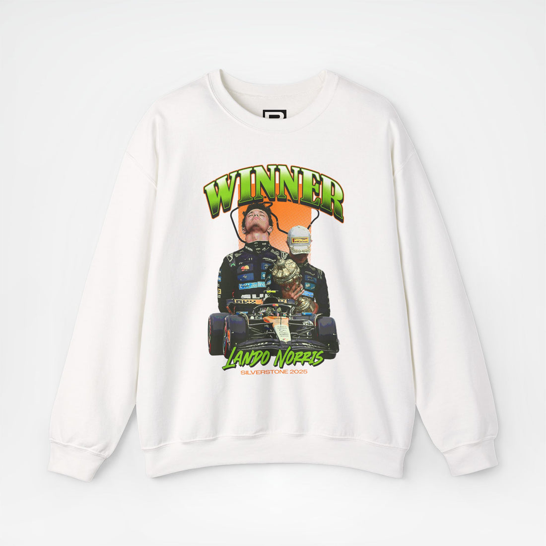White Front - Lando Norris McLaren F1 sweater graphic studio mockup