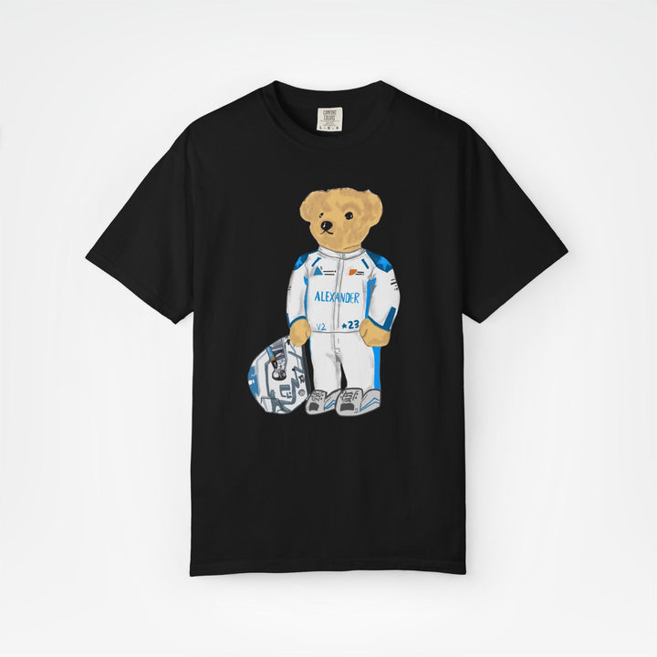 Black Front - Alex Albon Williams teddy bear F1 T shirt graphic studio mockup