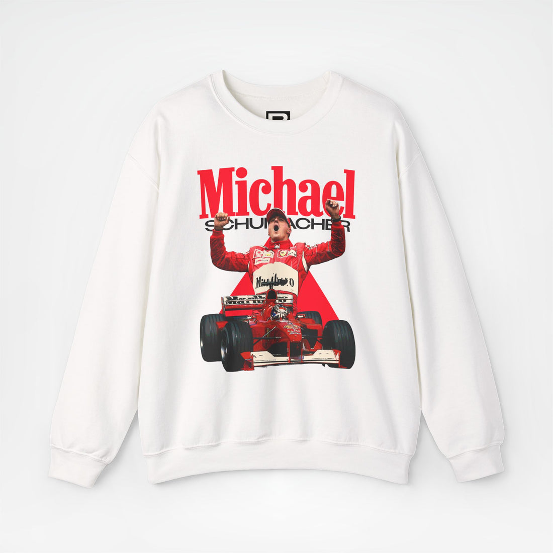 White Front - Michael Schumacher Ferrari F1 sweater graphic studio mockup