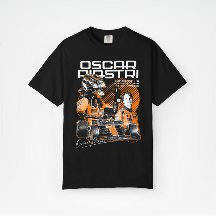 Black Front - Oscar Piastri McLaren F1 T shirt graphic studio mockup