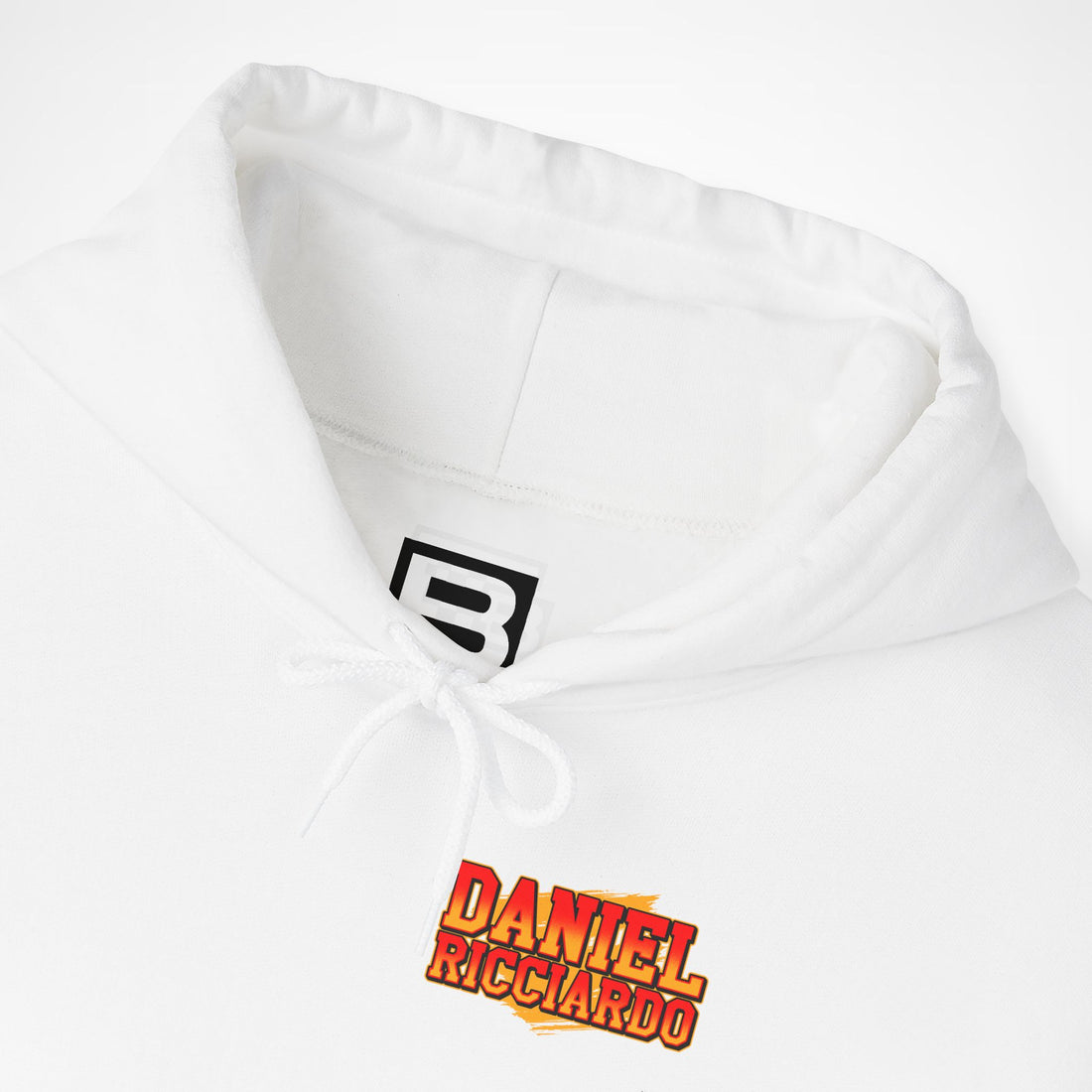 White Front 2 - Daniel Ricciardo Red Bull F1 hoodie front detail studio mockup