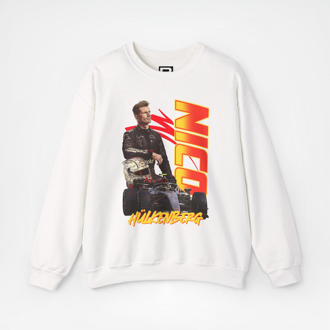 White Front - Nico Hulkenberg Audi F1 sweater graphic studio mockup