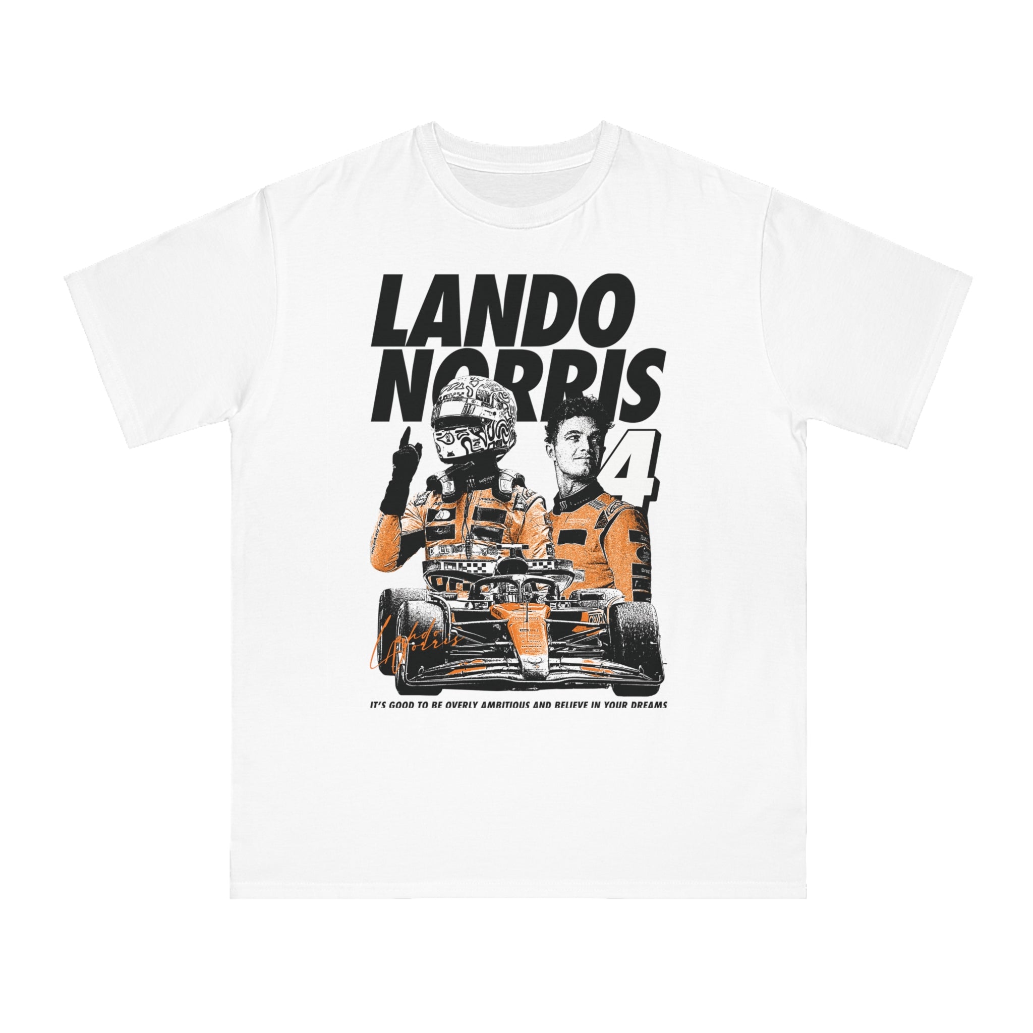 Lando Norris Organic Unisex T-Shirt, Graphic Tee, Eco-Friendly, Casual Motorsports Wear