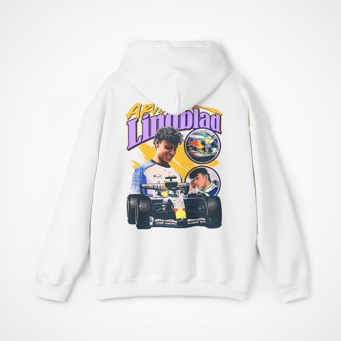 White Back - Arvid Lindblad Racing Bulls F1 hoodie back design studio mockup