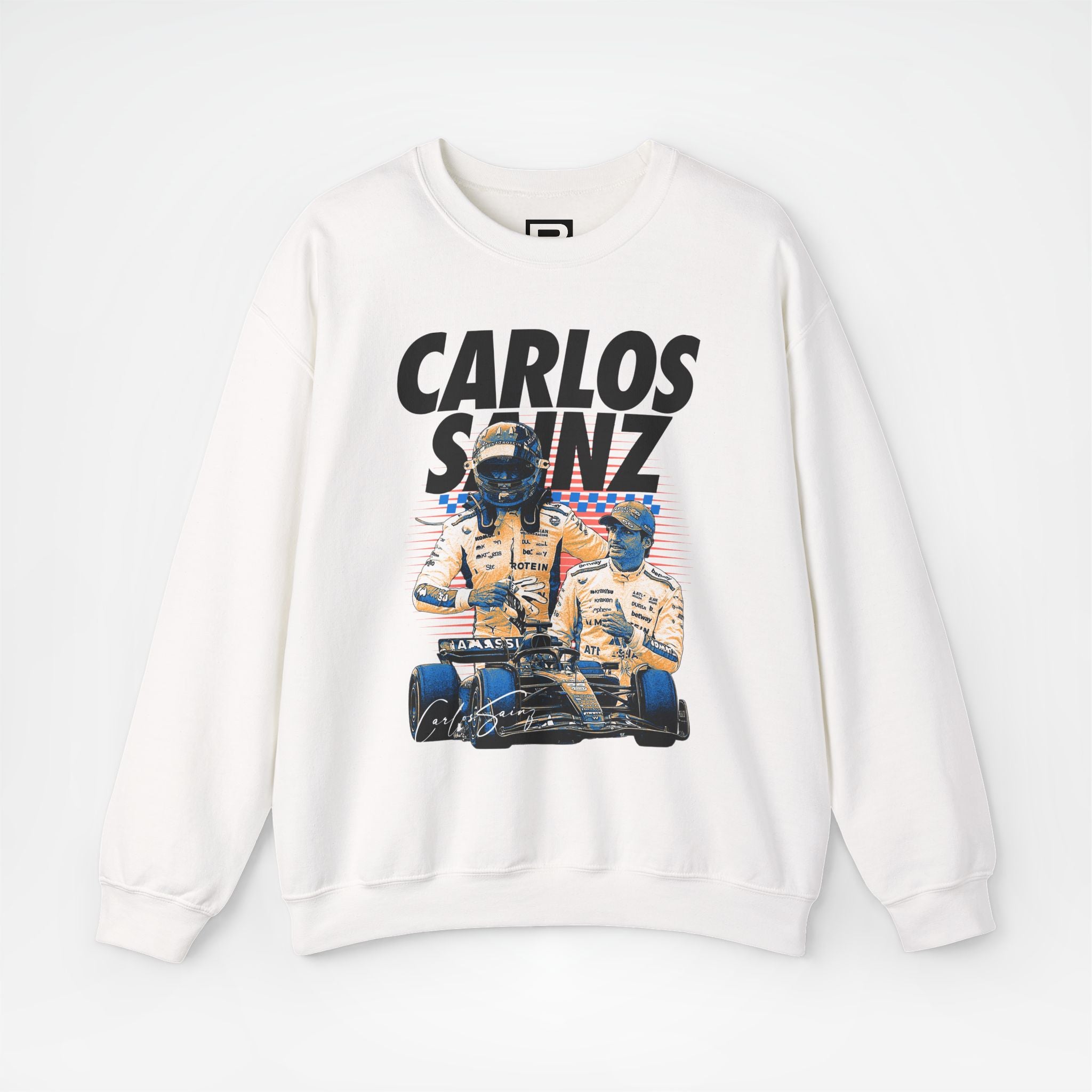 White Front - Carlos Sainz Williams F1 sweater graphic studio mockup