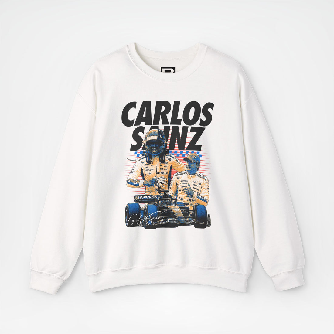 White Front - Carlos Sainz Williams F1 sweater graphic studio mockup