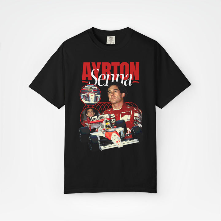 Black Front - Ayrton Senna McLaren F1 T shirt graphic studio mockup