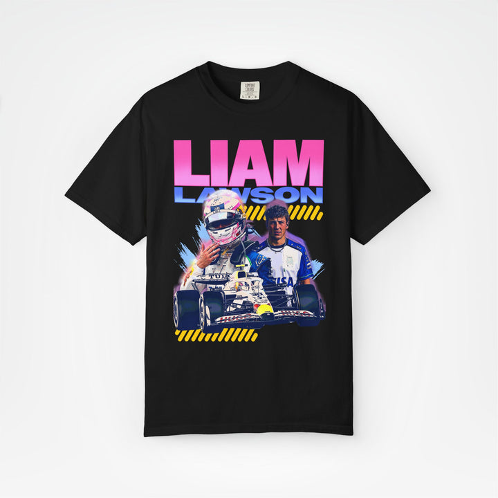 Black Front - Liam Lawson Racing Bulls F1 T shirt graphic studio mockup