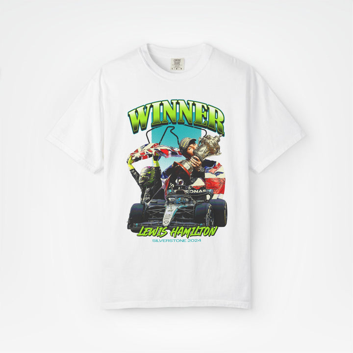 White Front - Lewis Hamilton Ferrari F1 T shirt graphic studio mockup