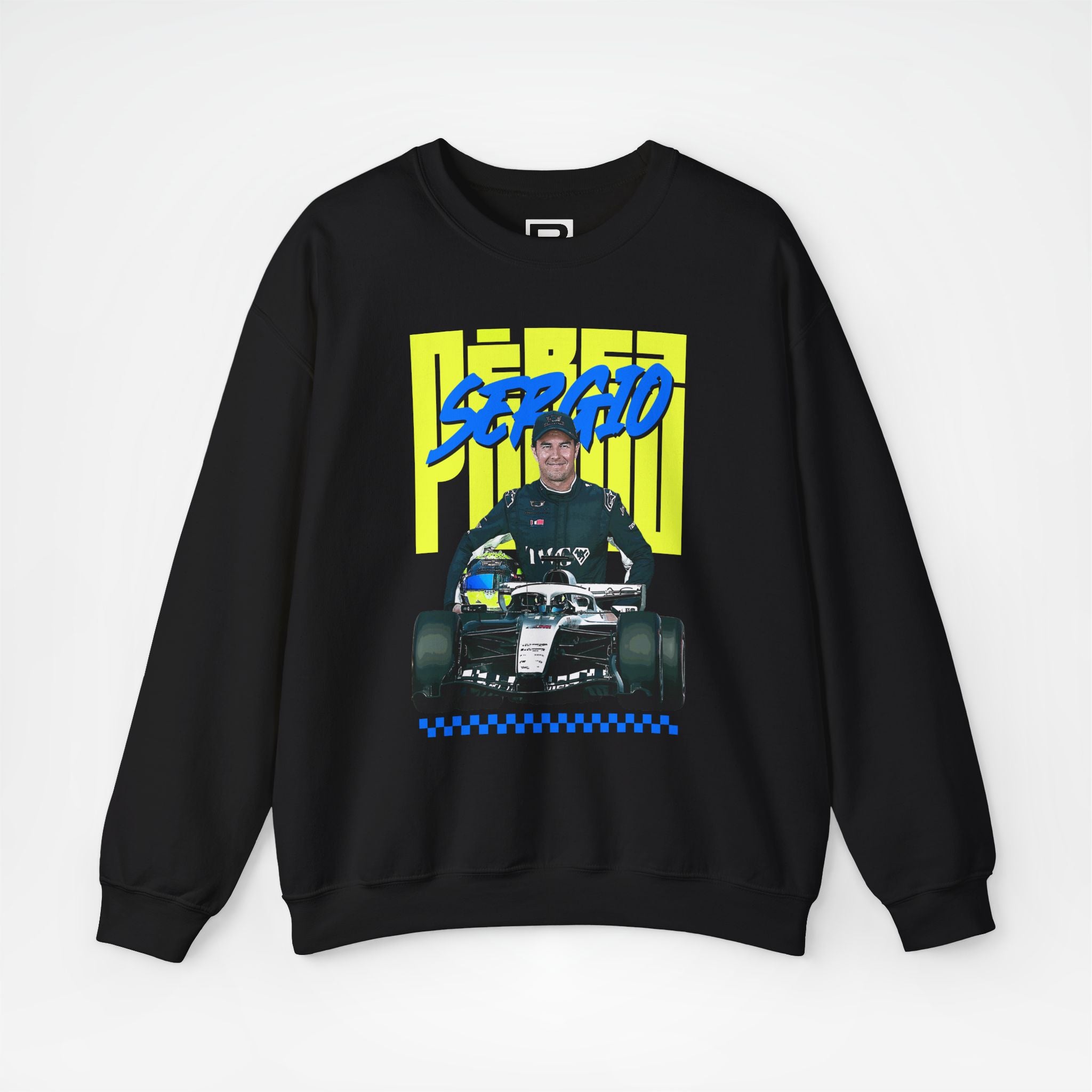 Black Front - Sergio Perez Cadillac F1 sweater graphic studio mockup