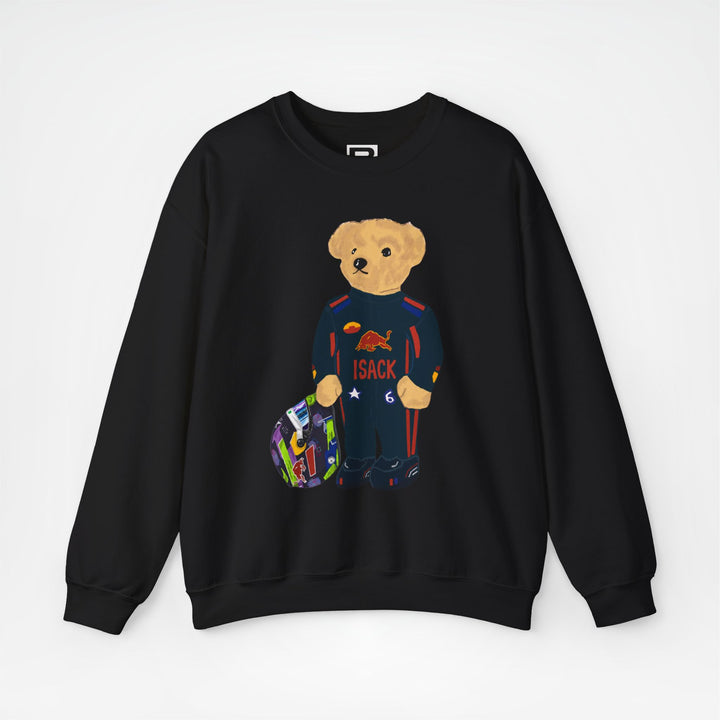 Black Front - Isack Hadjar Red Bull teddy bear F1 sweater graphic studio mockup