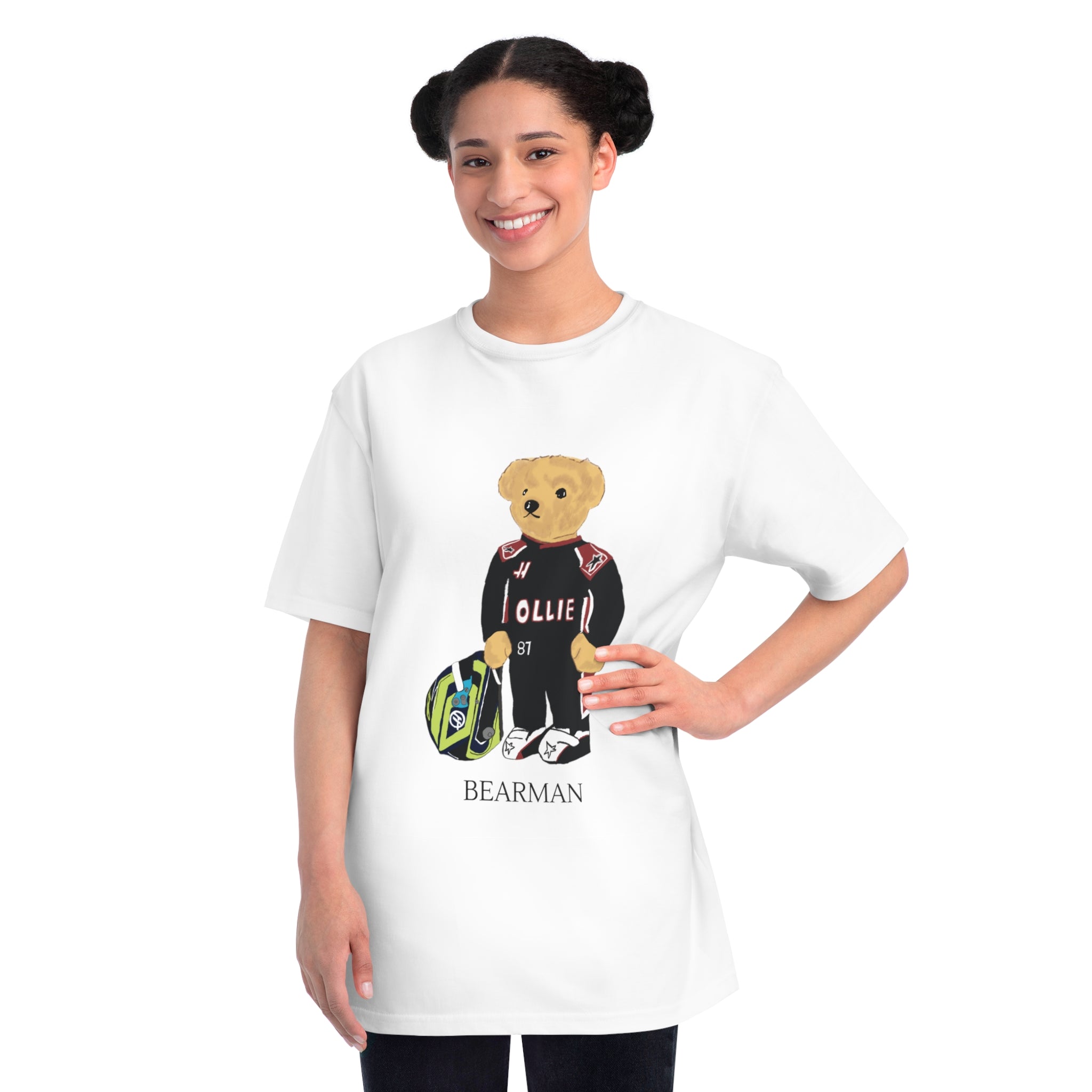 Ollie Bearman Racing Bear Organic Unisex T-Shirt, Eco-Friendly, Casual Motorsports Wear