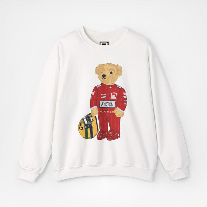 White Front - Ayrton Senna McLaren teddy bear F1 sweater graphic studio mockup