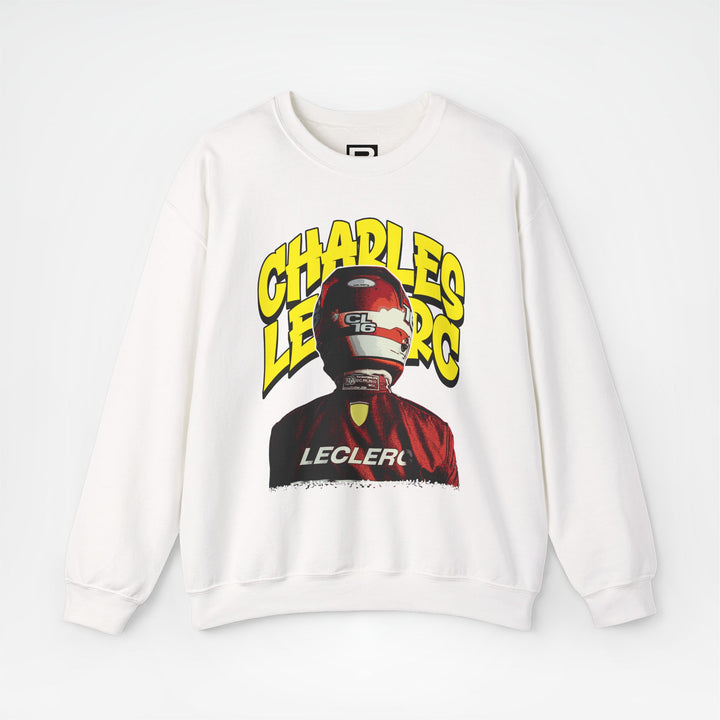 White Front - Charles Leclerc Ferrari F1 sweater graphic studio mockup