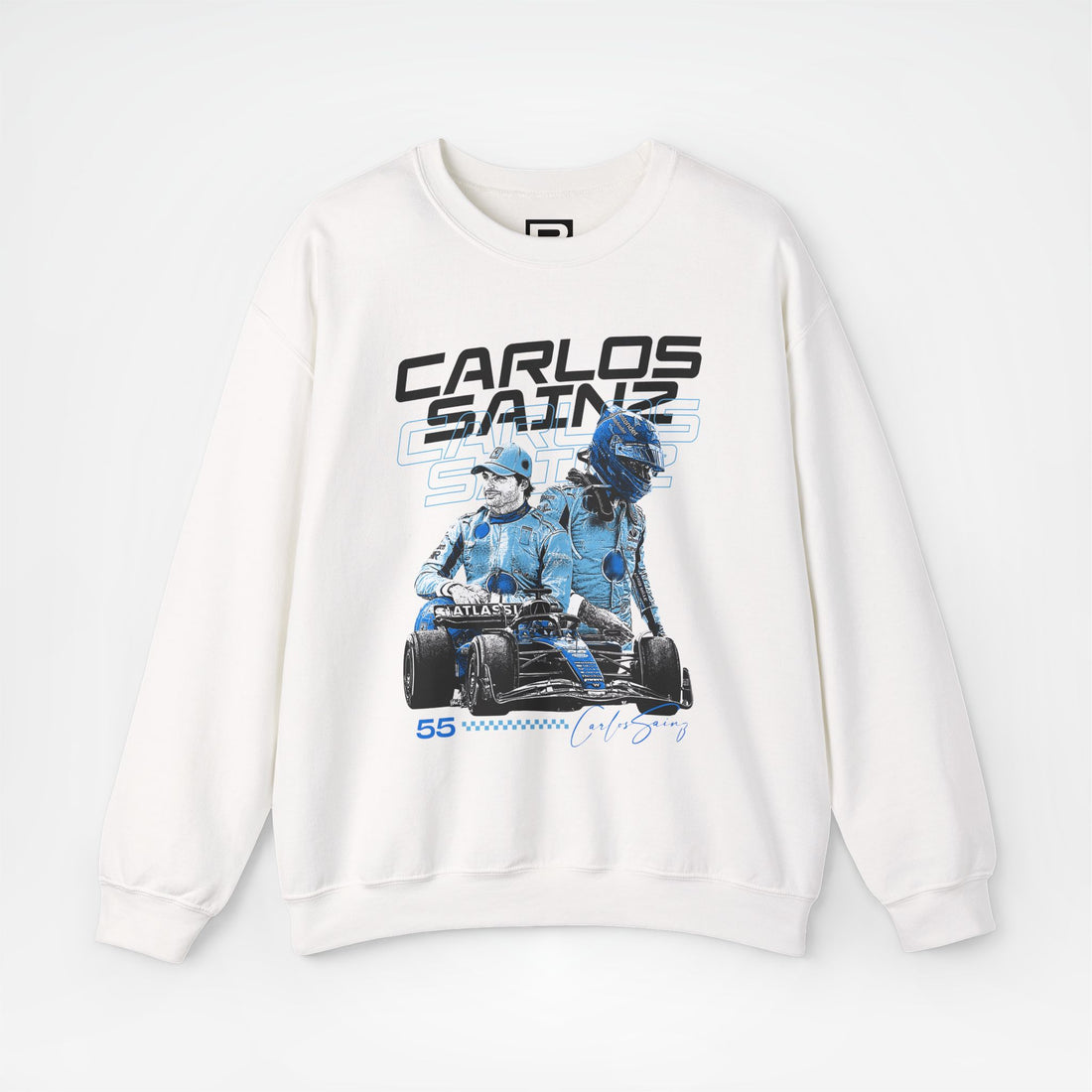 White Front - Carlos Sainz Williams F1 sweater graphic studio mockup