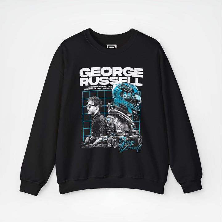 Black Front - George Russell Mercedes F1 sweater graphic studio mockup