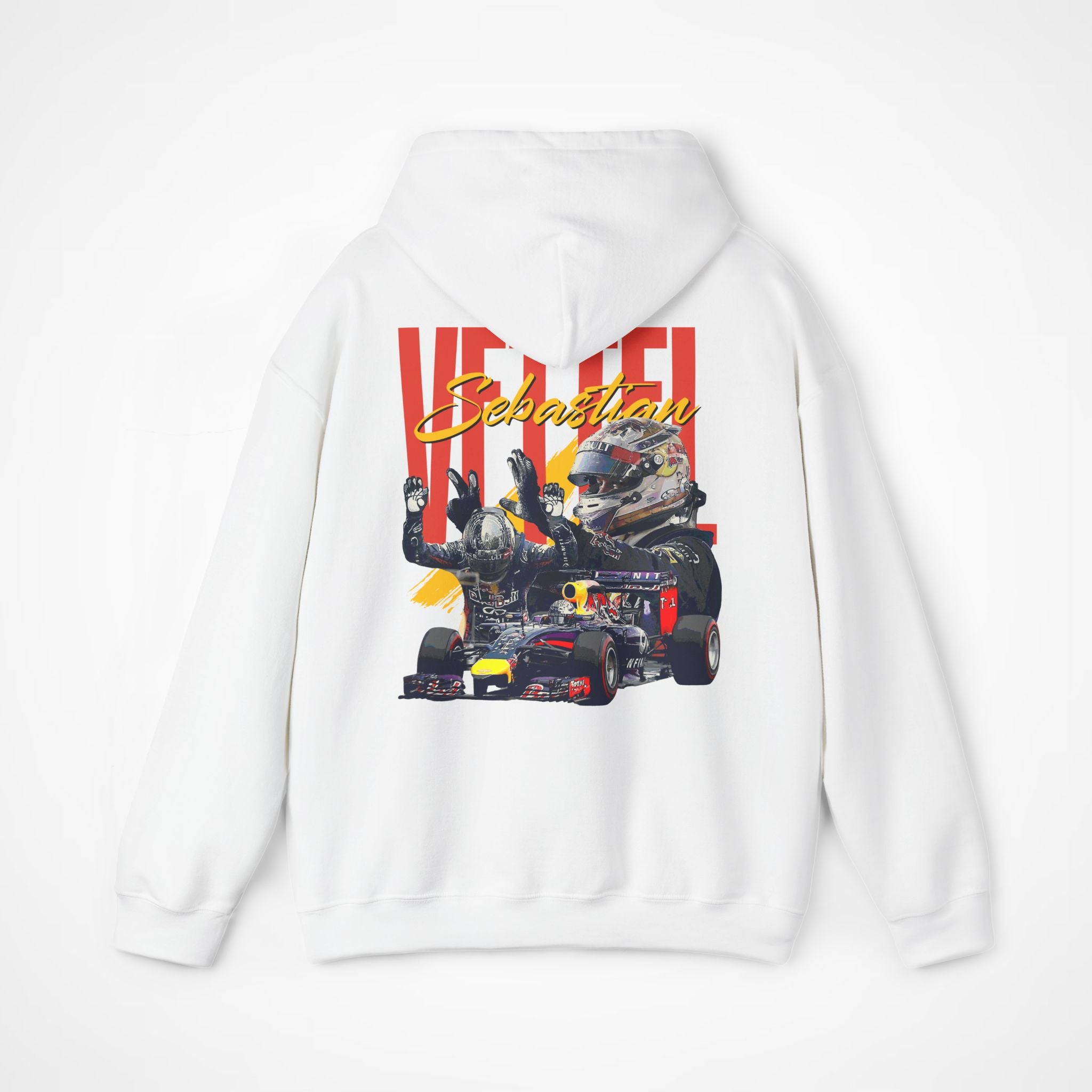 White Back - Sebastian Vettel Red Bull F1 hoodie back design studio mockup