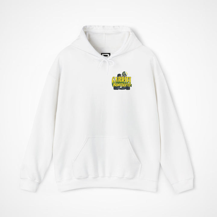 White Front 1 - Gabriel Bortoleto Audi F1 hoodie front studio mockup