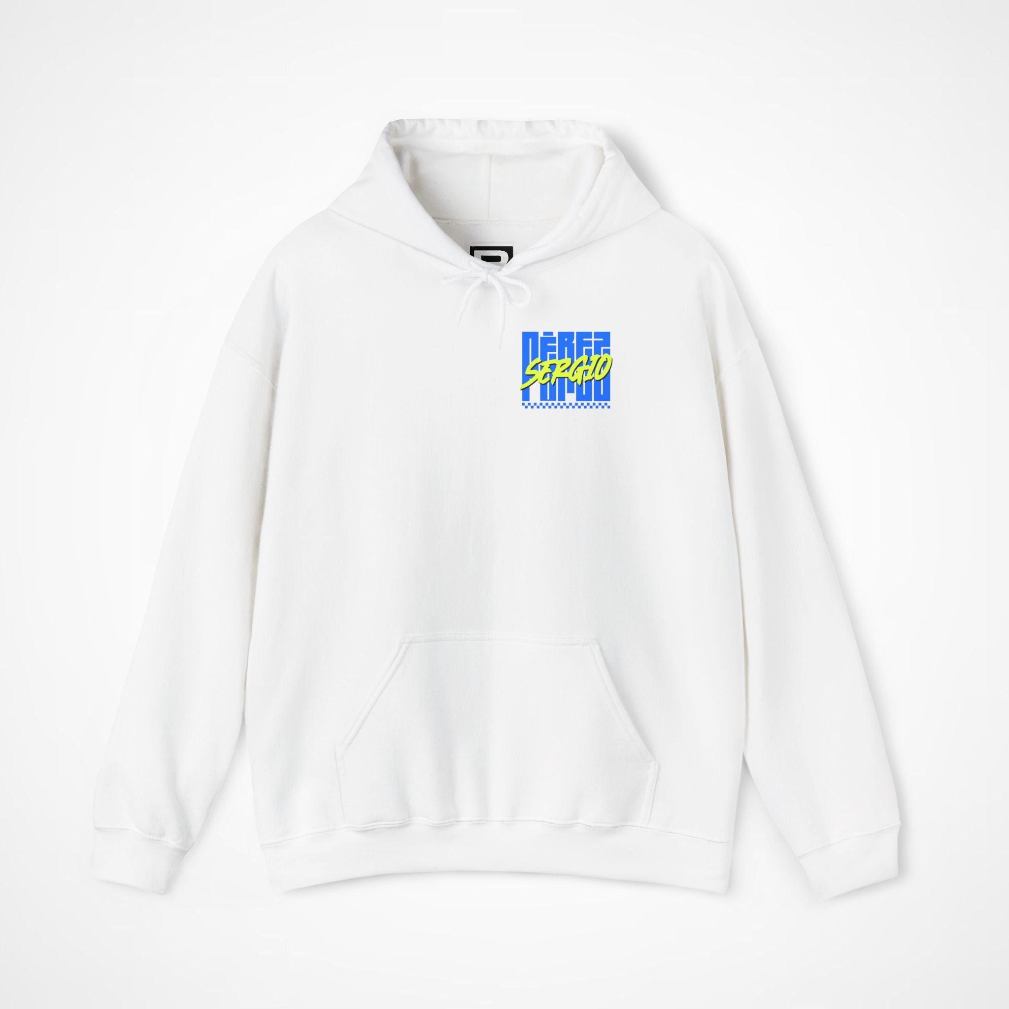 White Front 1 - Sergio Perez Cadillac F1 hoodie front studio mockup
