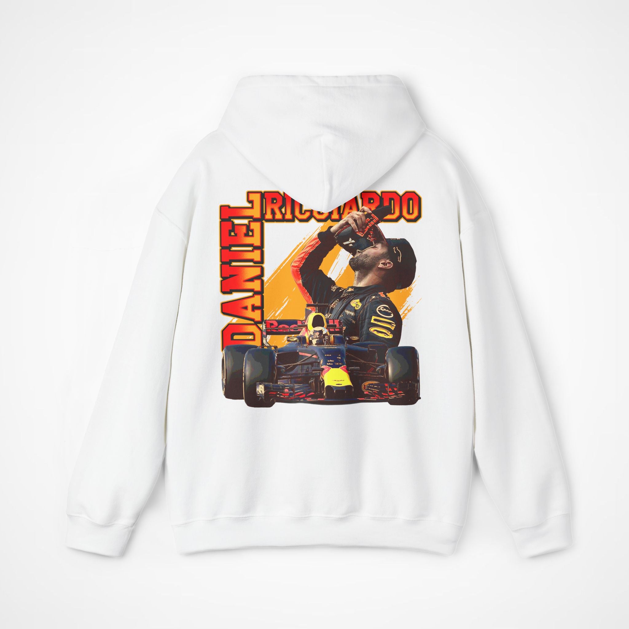 White Back - Daniel Ricciardo Red Bull F1 hoodie back design studio mockup