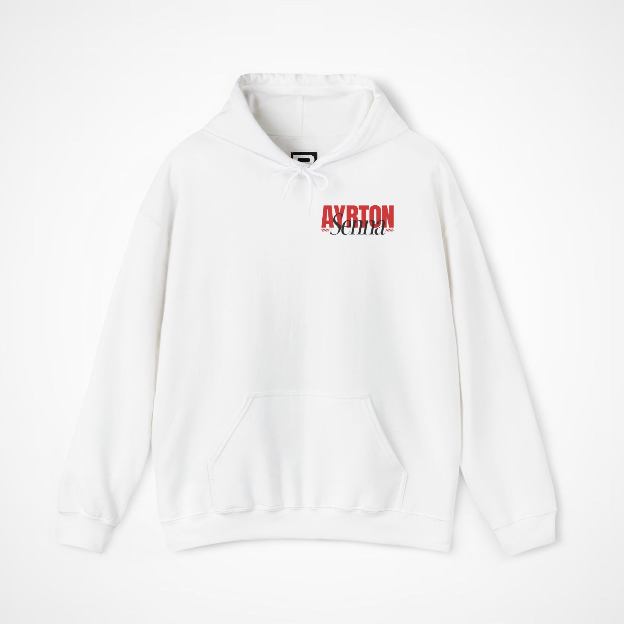 White Front 1 - Ayrton Senna McLaren F1 hoodie front studio mockup